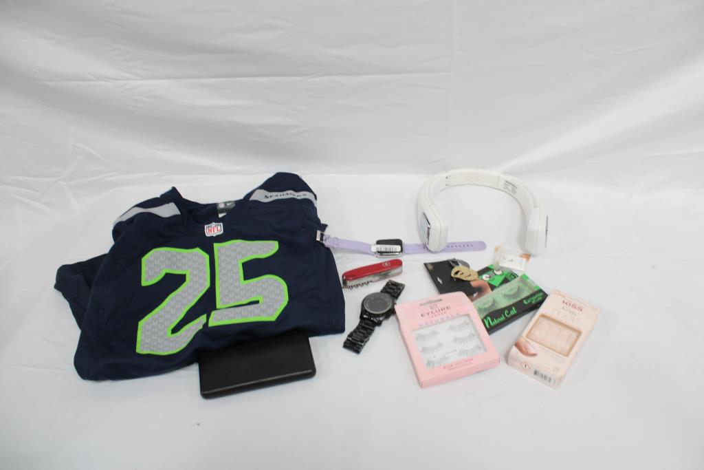 Used Seahawks Jersey, Neck Fan, Swiss Army Knife And More