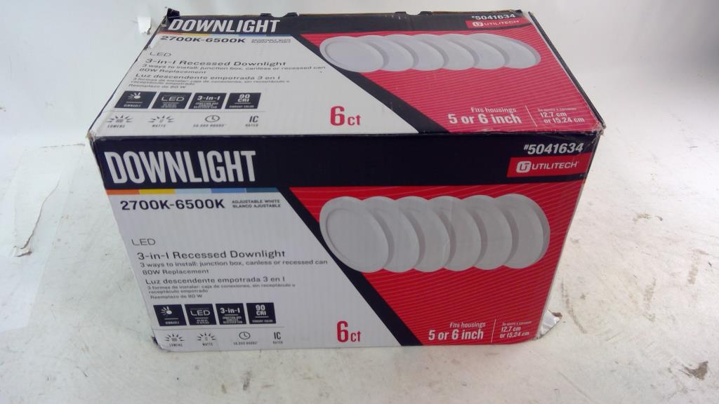 Utilitech LED 3 In 1 Recessed Downlight 6 Pieces
