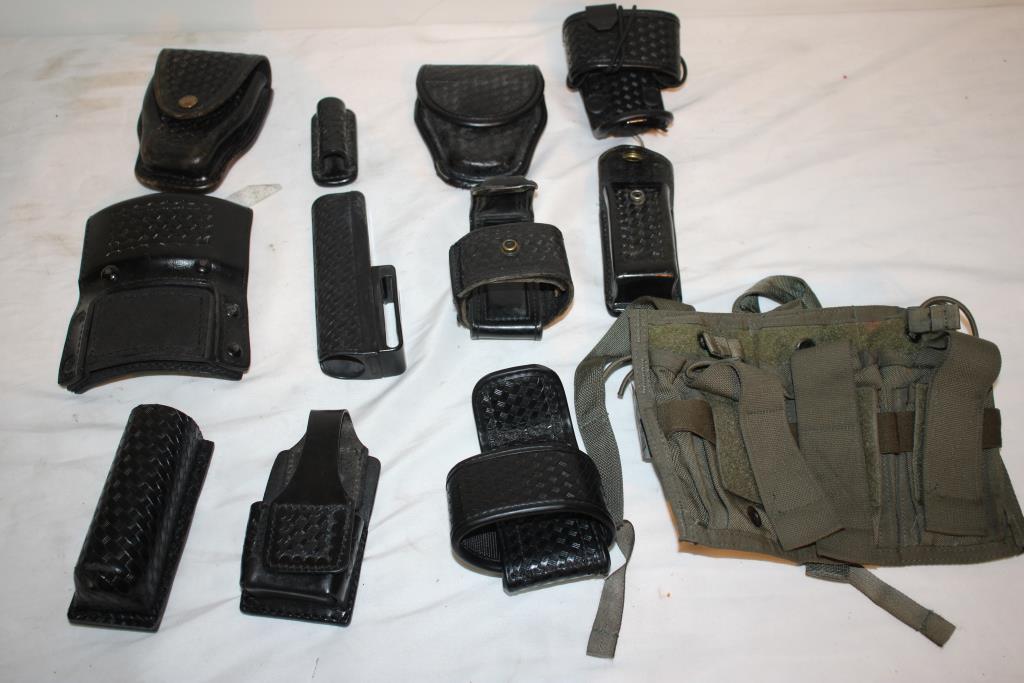 Utility Belts, Gun Holsters, And More Bulk Lot, 30+ Pieces Property Room
