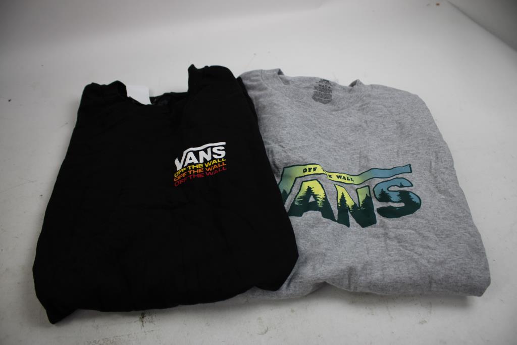 Vans Logo Long-Sleeve Shirts, T-Shirt, Large, 3 Pieces