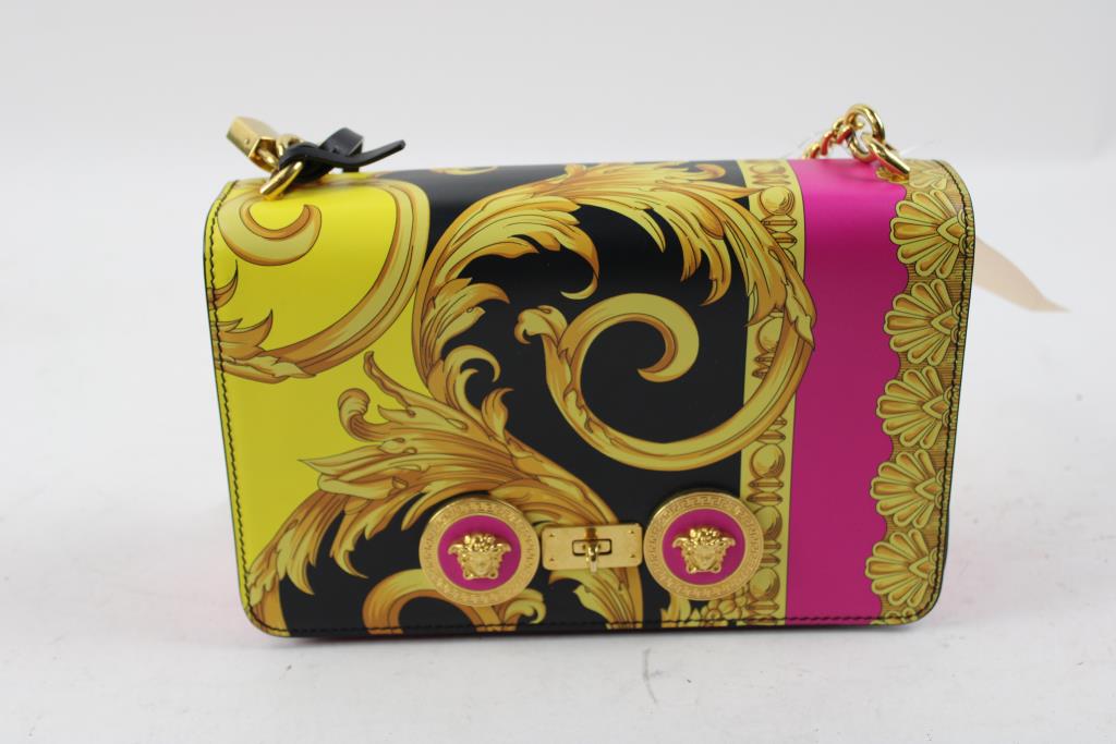 Versace Handbag With Gold Chain Strap