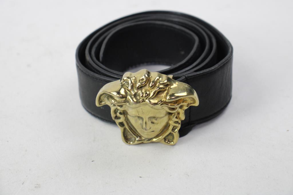 Versace Men's La Medusa 40" Leather Belt