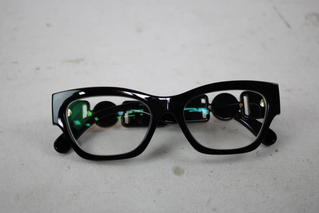 Versace Unisex Black & Gold Eyeglasses