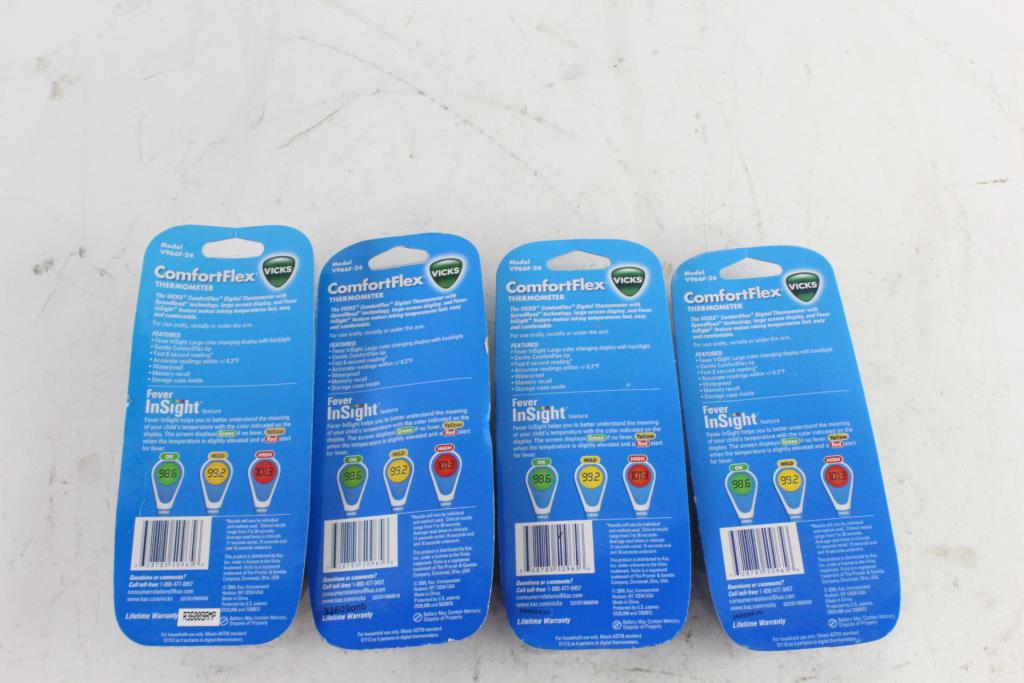 Vicks ComfortFlex Thermometers, 4 Pieces Property Room