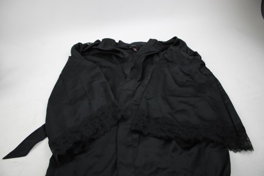Victoria's Secret Black Satin Robe Size M/L
