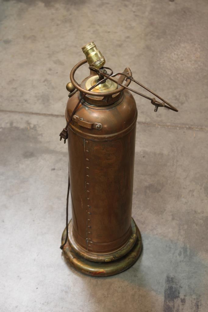 Vintage Fire Extinguisher Lamp Property Room