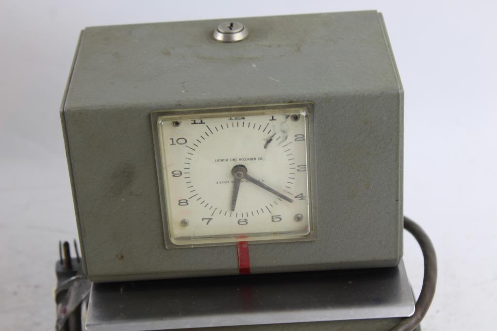 Vintage Lathem Time Recorder Clock Property Room