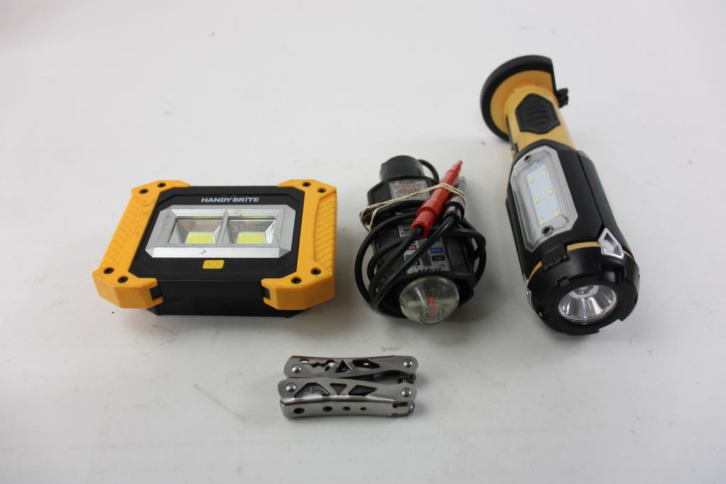 Voltage Tester And Work Lights, 3 Pieces Property Room
