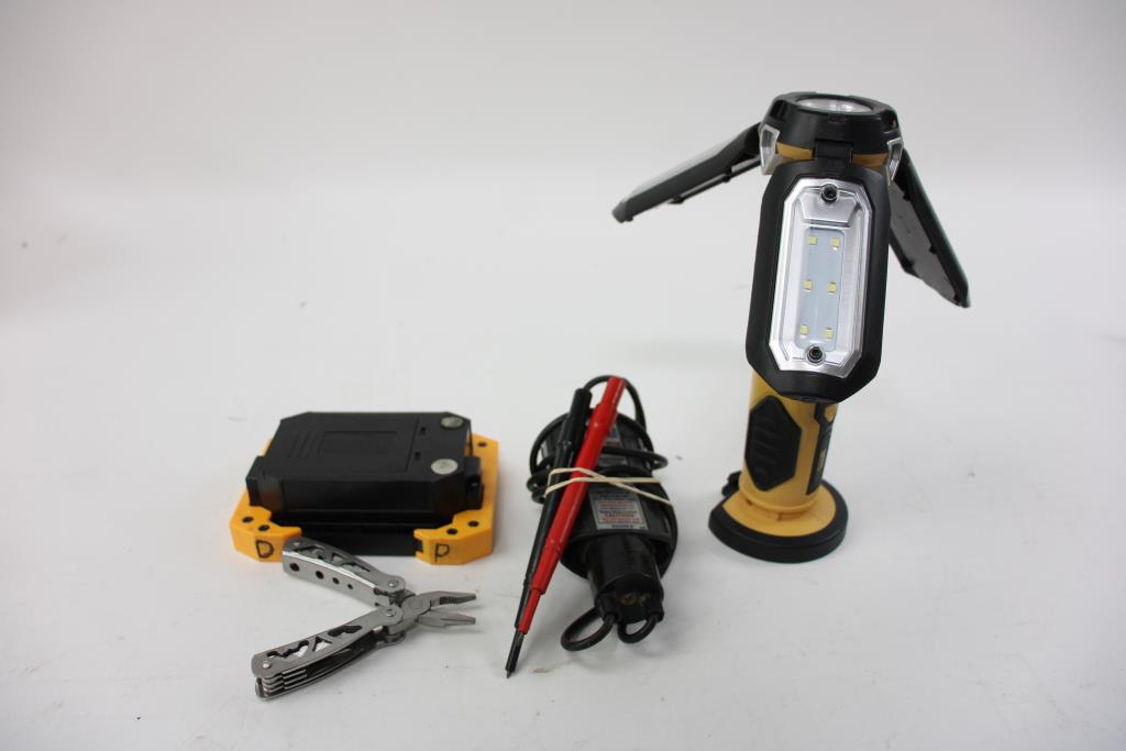 Voltage Tester And Work Lights, 3 Pieces Property Room