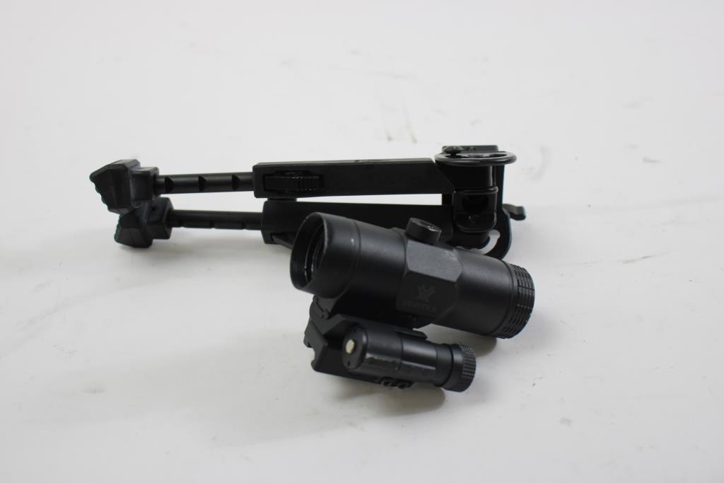 Vortex Scope, Maglite Flashlight And Rifle Bipod, 3 Pieces | Property Room