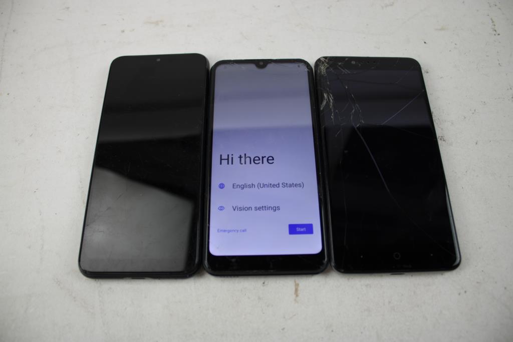 Vortex & ZTE Cell Phone Lot, 3 Pieces, Sold For Parts