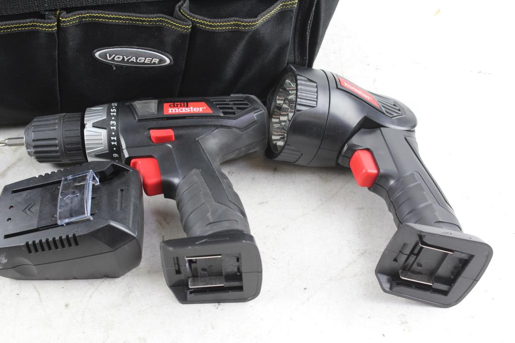 Voyager Tool Bag, Drill Master Cordless Drill And More Property Room