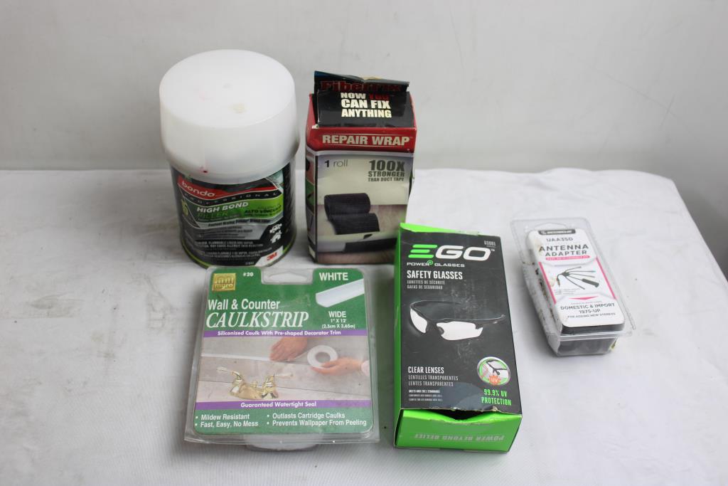 Wall And Counter Caulkstrip, Thumbwheel Ratchet Set, Hollow Wall Anchors, And More