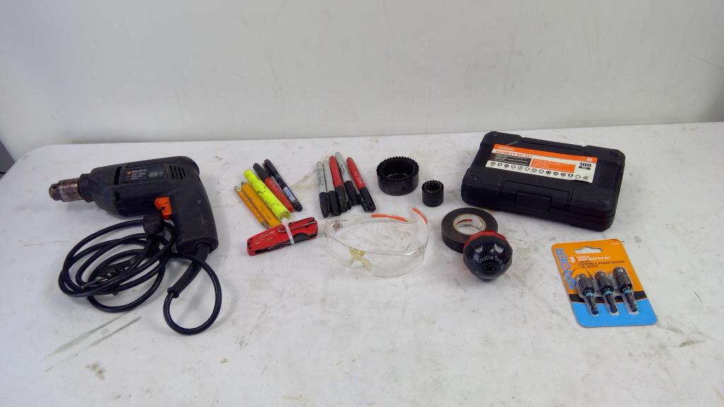 Warrior Security Bit Set, Black & Decker 3/8" Drill, Joint Adapter Set, And More