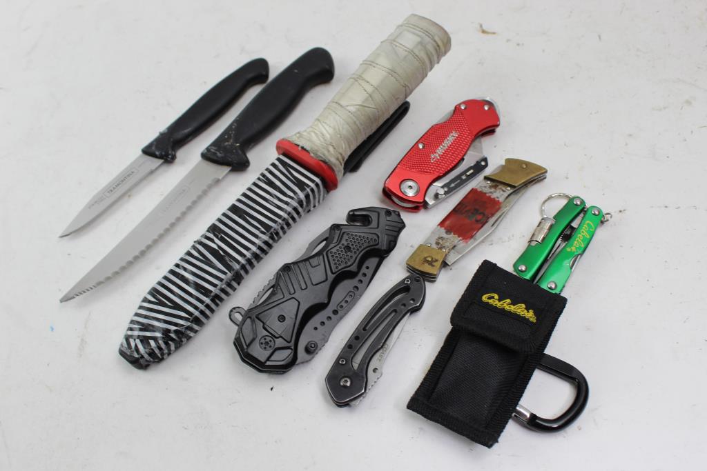 Wartech, Cabela's And More Folding And Fixed Blade Knives, 8 Pieces