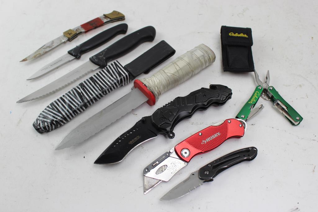 Wartech, Cabela's And More Folding And Fixed Blade Knives, 8 Pieces
