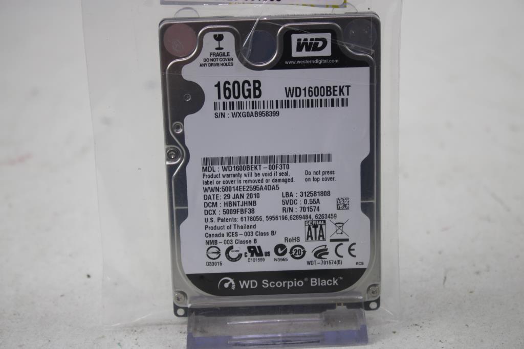 Western Digital 160 GB Internal Hard Drive
