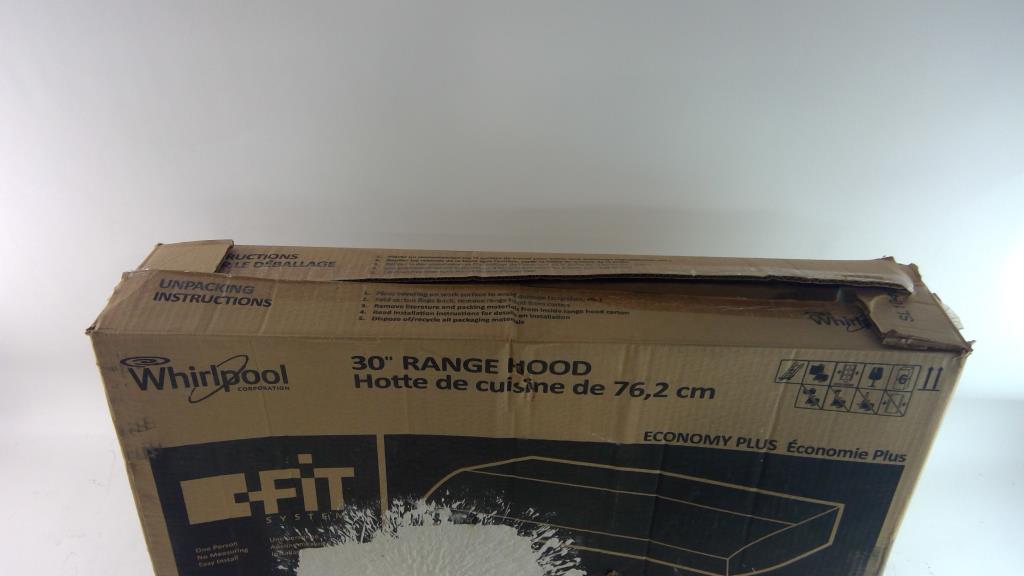 Whirlpool 30" Range Hood Property Room