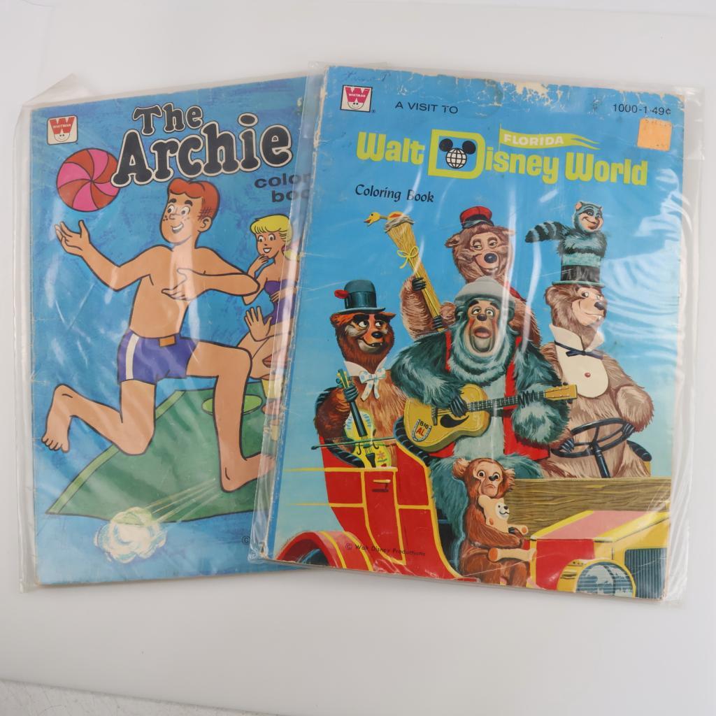 Whitman, The Archie & A Visit To Walk Disney World Florida Coloring Books, 2 Books