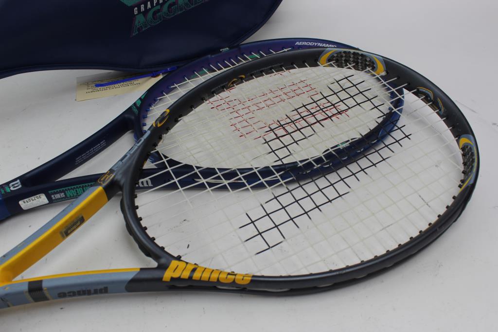 Wilson And Prince Graphite Tennis Rackets Property Room