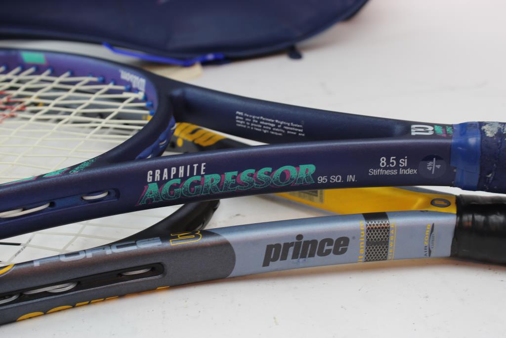 Wilson And Prince Graphite Tennis Rackets Property Room