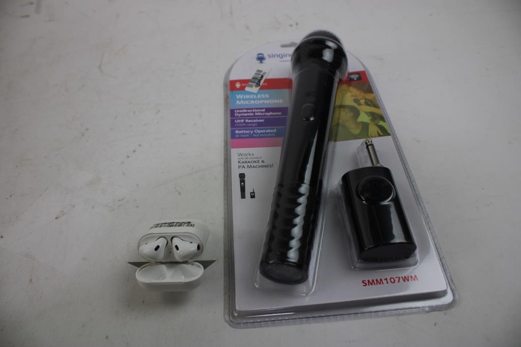 Wireless Microphone, Grill Light Kit, AirPods, Head Strap + Quickclip, 4 Pieces
