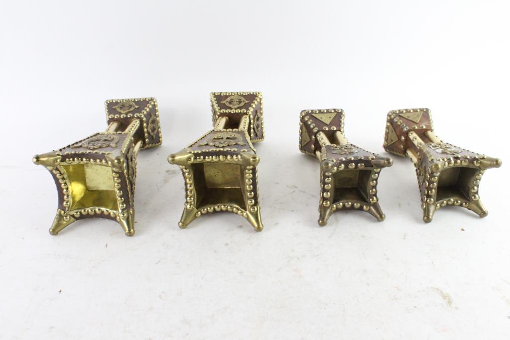 Wood And Metal Decorative Pieces, 4 Pieces Property Room