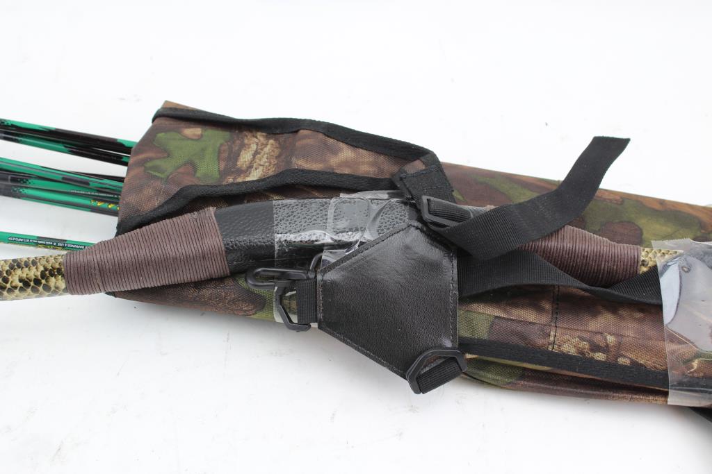 Wooden Bow With Quiver And Cabela's Arrows, 13 Pieces Property Room