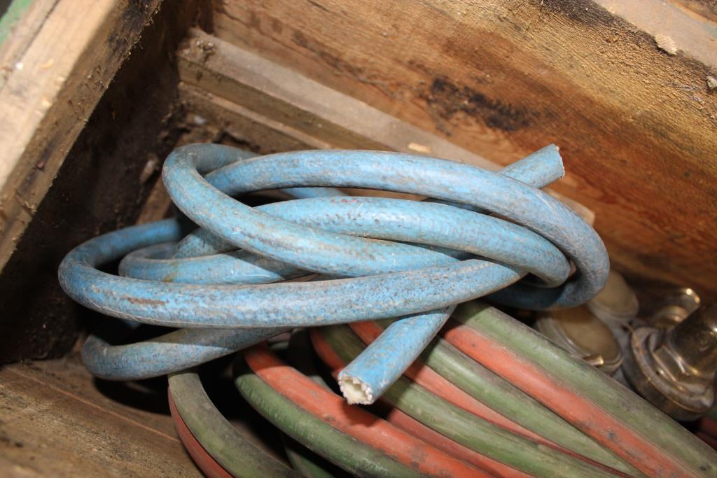 Wooden Toolbox, Air Hose And Gauge Property Room