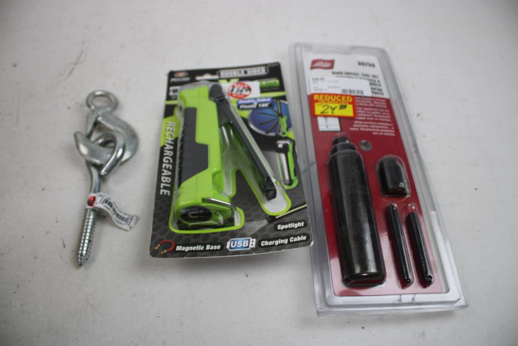 Work Lights, Hand Impact Tool Set, Contour Gauge, Screw Eye, 5 Pieces