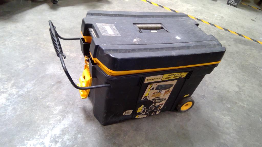 Workforce Mobile Tool Chest, With Power Inverter, Car Jack, And More