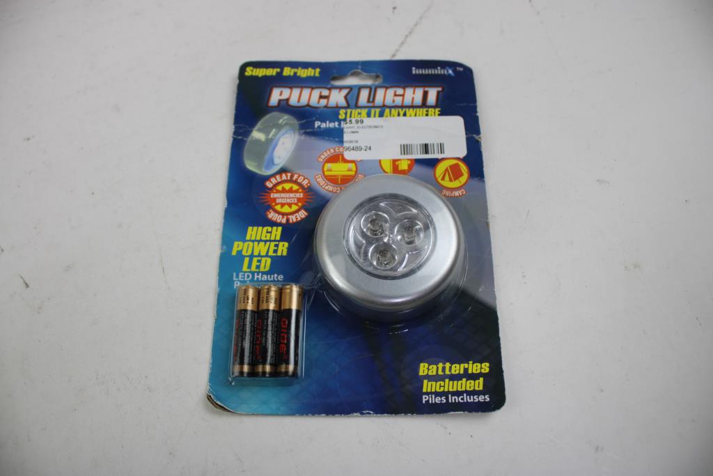 Round Puck Work Flashlight Worklights, Flashlights, Puck Light, 5 Pieces | Property Room