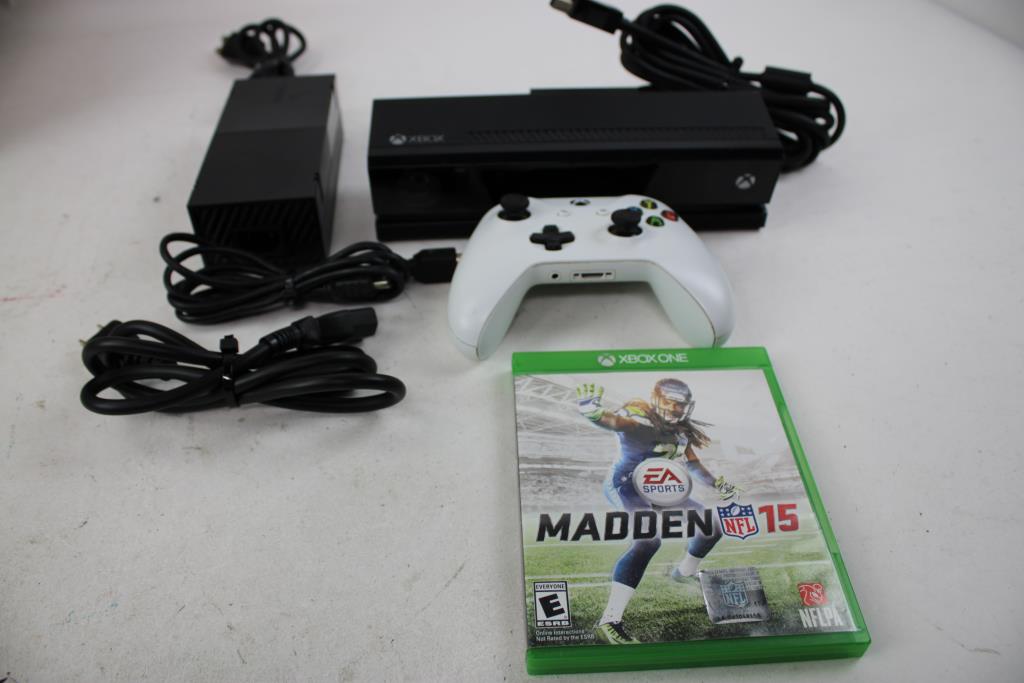 Xbox One Console, Power Supply, Kinect Bar, Controller, Madden 15 Game, 5 Pieces
