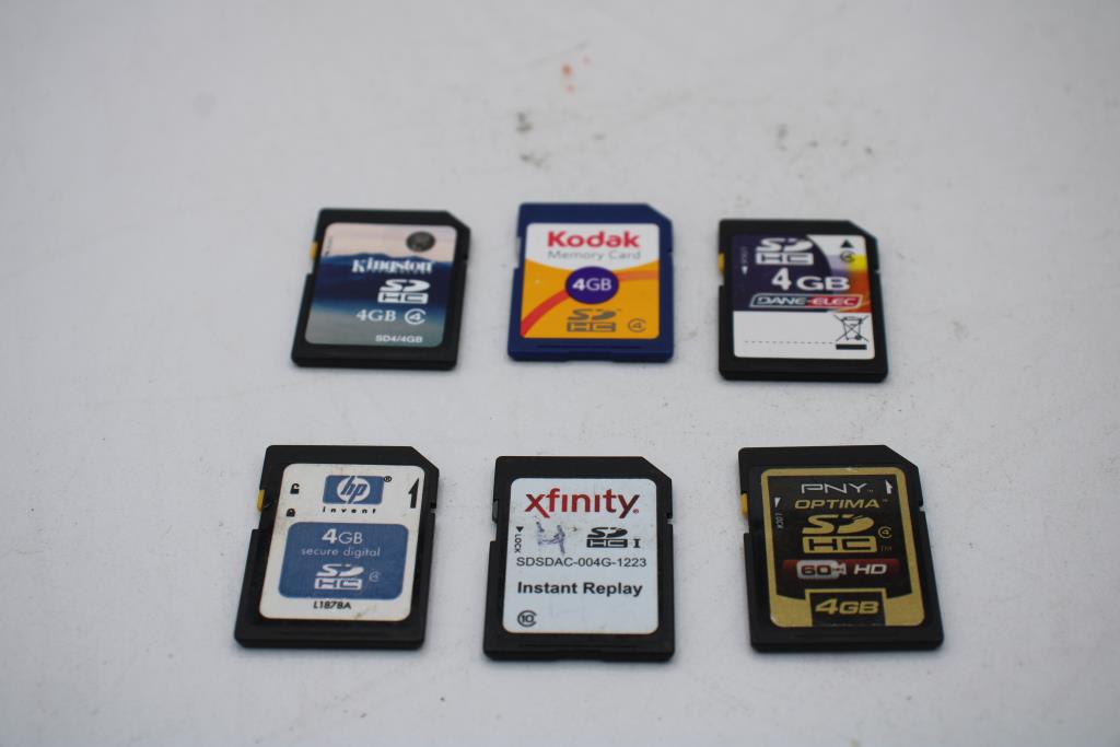 Xfinity And More SDHC Card Bulk Lot, 6 Pieces Property Room