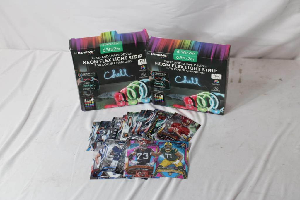 Xtreme Lit Neon Flex Light Strip & NFL Trading Cards