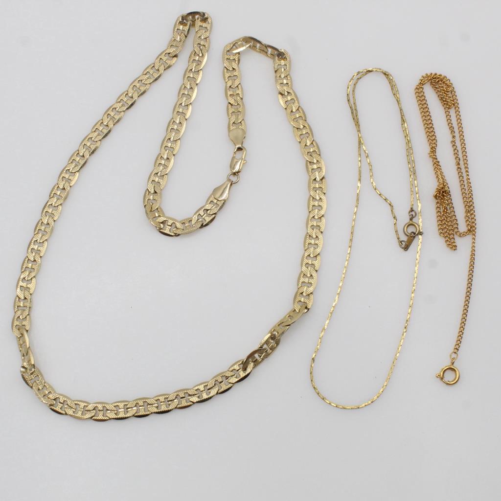 Yellow Metal Fashion Necklaces, 3 Pieces