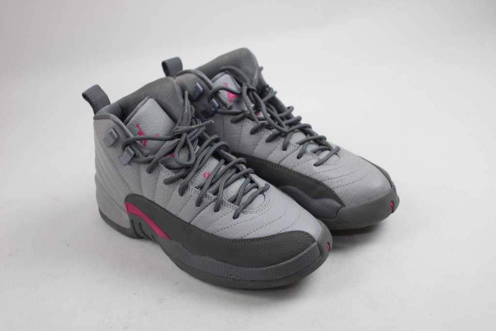 Youth 6Y Air Jordan 12 Retro Wolf Grey/Vivid Pink Sneakers