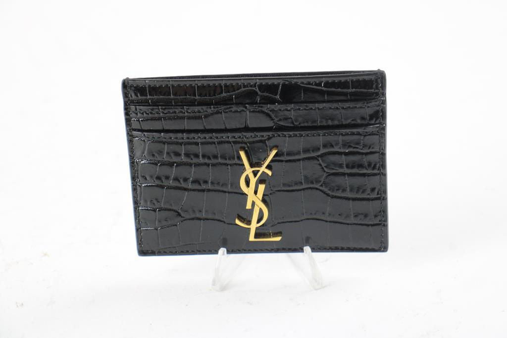 YSL Black Patent Card Holder Doublechecked By Entrupy Property Room