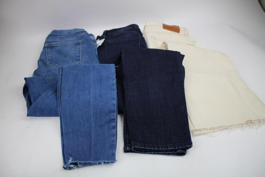 Zara Low Rise Bootcut Jeans Size 2, Good American Jeans Size 8, Lee Platinum Label Jeans Size 4, Old Navy Rocksar Super Skinny S