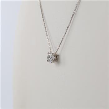 14kt White Gold Diamond Pendant With 14kt White Gold Necklace