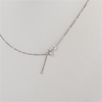 14kt White Gold Diamond Pendant With 14kt White Gold Necklace