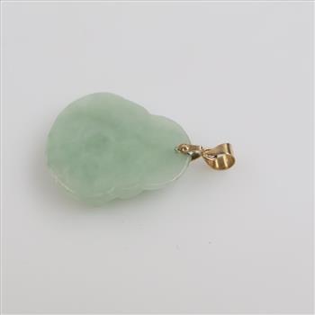 Jadeite Buddha Pendant 14kt Gold Bail