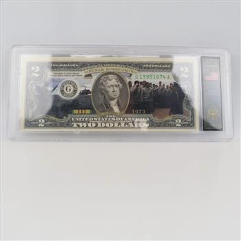 U.S. Vietnam Veterans $2 Bill Federal Reserve Note From The Bradford Exchange