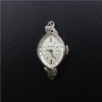 Vintage Benrus 14k White Gold Diamond Watch