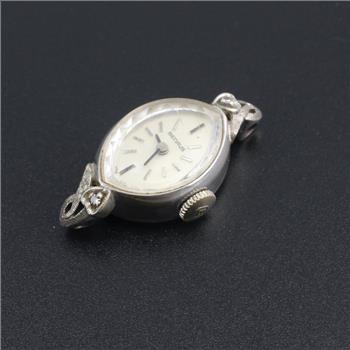 Vintage Benrus 14k White Gold Diamond Watch