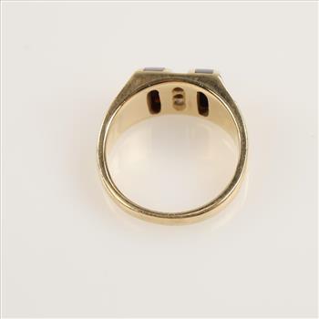 0.18ct TW Diamond 14kt Gold Black Onyx Ring-Evaluated By Our Certified Gemologist-AGS/GIA