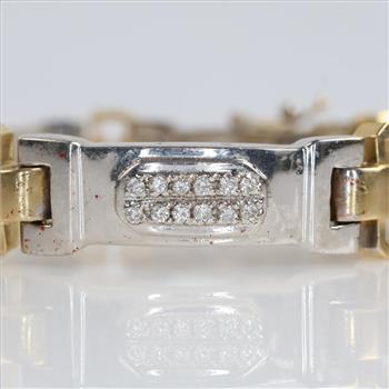 0.24ct TW Diamond 14kt Two Tone Gold Bracelet-Evaluated By Our Certified Gemologist-AGS/GIA