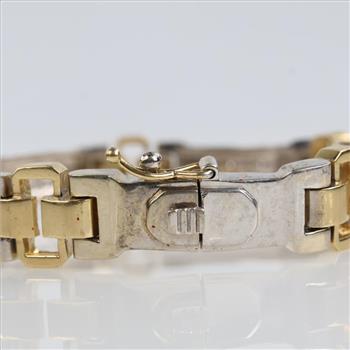 0.24ct TW Diamond 14kt Two Tone Gold Bracelet-Evaluated By Our Certified Gemologist-AGS/GIA