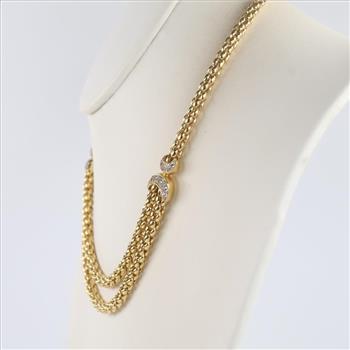 0.32ct TW 18kt Gold Panther Necklace Evaluated byCertified Gemologist-AGS/GIA