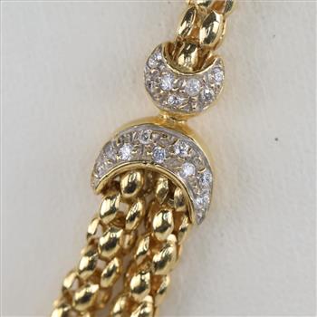 0.32ct TW 18kt Gold Panther Necklace Evaluated byCertified Gemologist-AGS/GIA